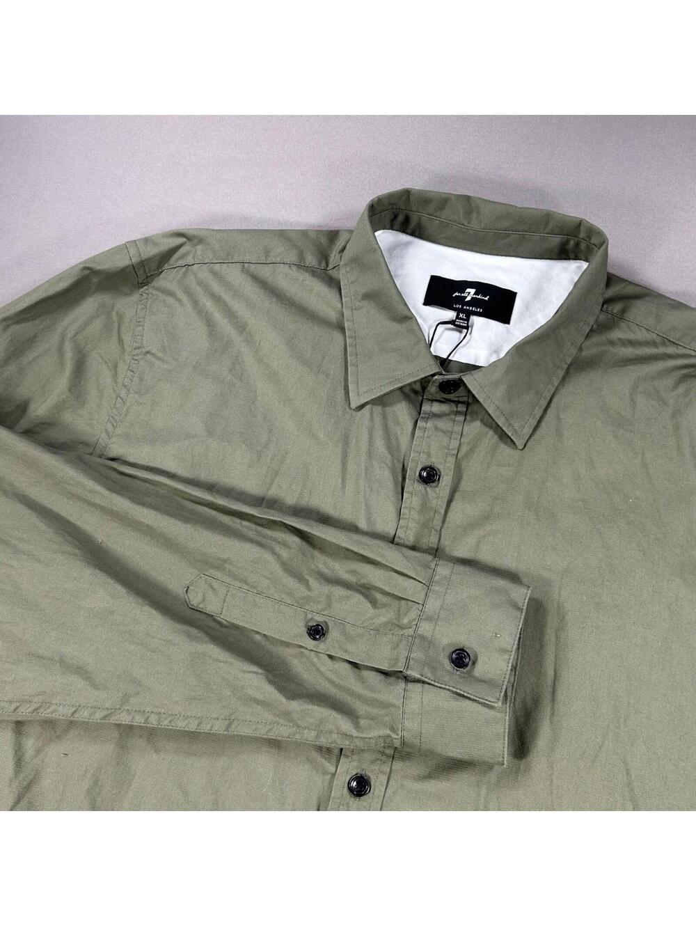 Lucky Brand Shirt Green Slim Fit Stretch Button Up Dress Classic Men’s Size XL